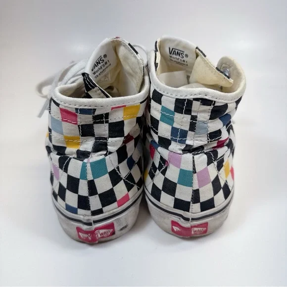Vans 8 Unisex SK8 Hi Decon High Top Sneakers in Party Checkerboard CN - Picture 7 of 12